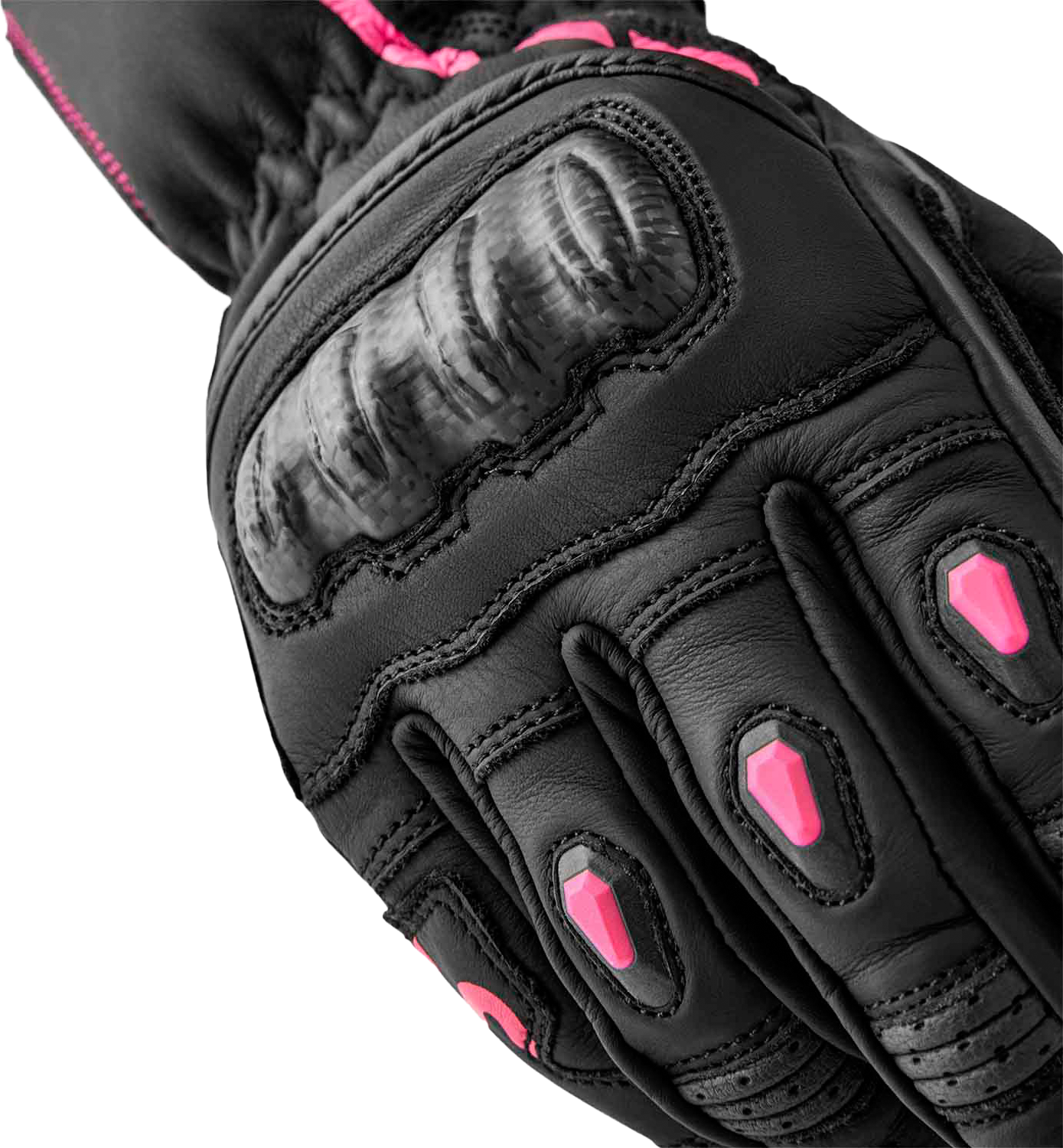 RST Women’s S1 Leather Glove Black and Pink, Large - Part Number 103653PNK-08