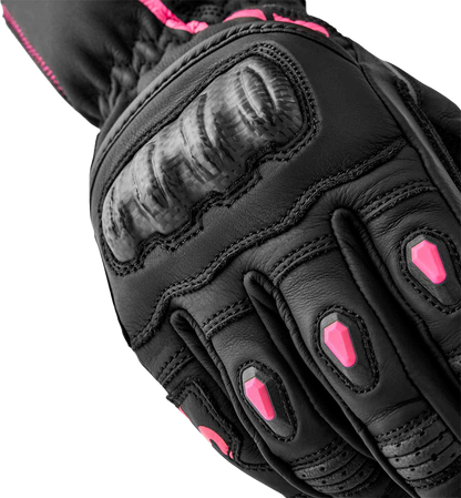 RST Women’s S1 Leather Glove Black and Pink, Large - Part Number 103653PNK-08