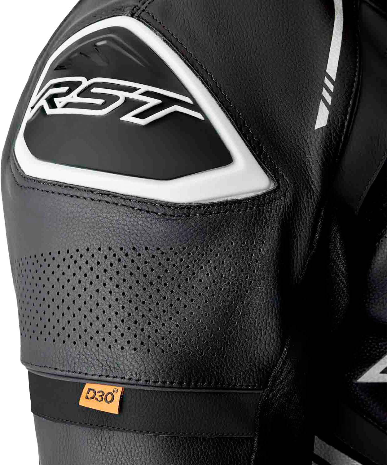 RST S1 D3o Suit Black and White Leather Motorcycle Suit - Part 103604WHI-42
