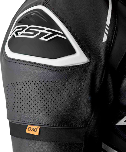 RST S1 D3o Suit Black and White Leather Motorcycle Suit - Part 103604WHI-42