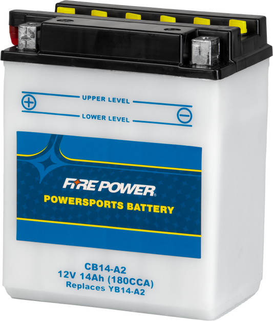 FIRE POWER CB14-A2 Heavy Duty 12V Battery with Acid Pack for Arctic Cat Vehicles