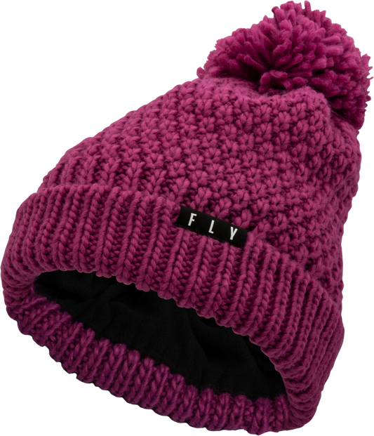 WOMEN'S FLY ANNA POM BEANIE BURGUNDY