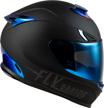 Sentinel Recon Helmet Matte Black/Blue Chrome Lg