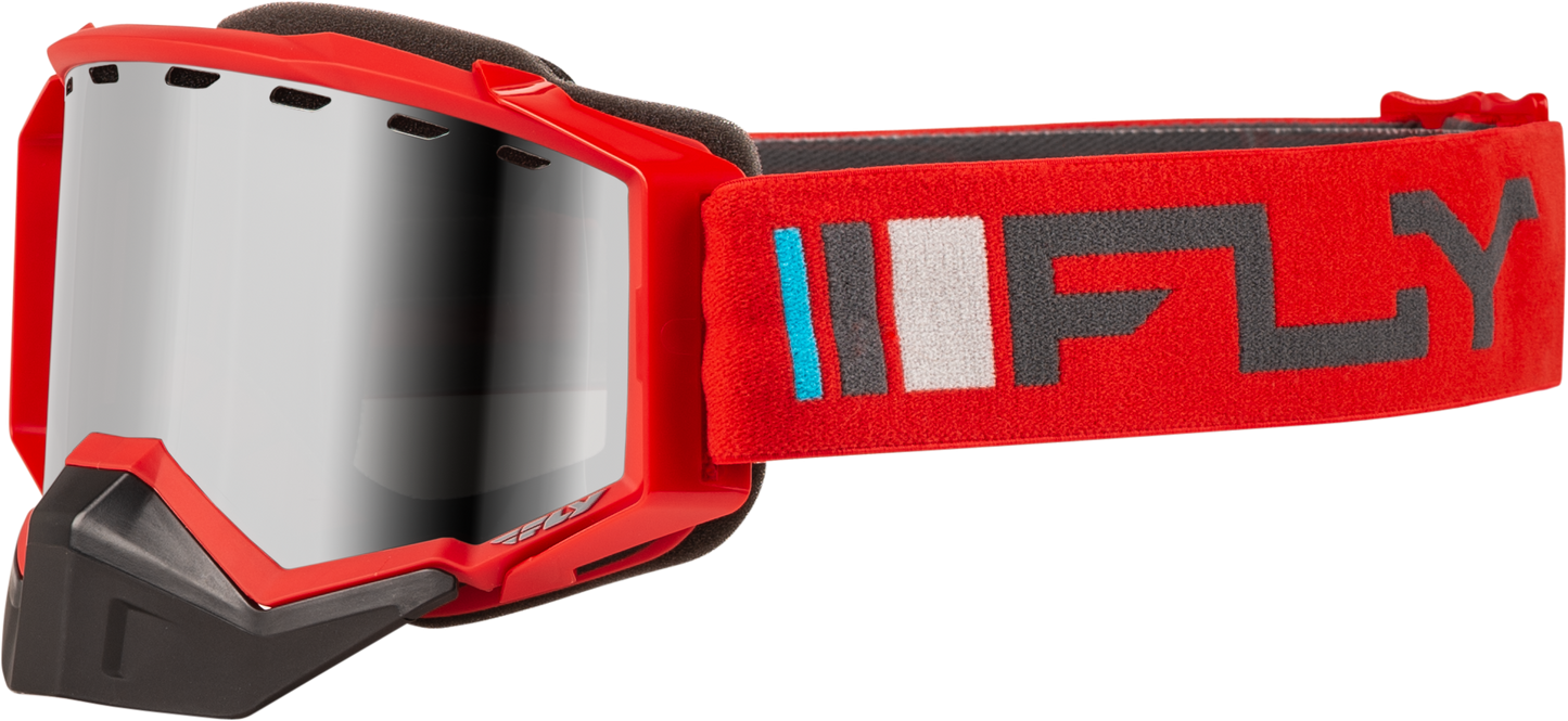Fly Racing Zone Snow Goggle Red/Charcoal with Silver Mirror/Smoke Lens - Part Number FLB-24Z4