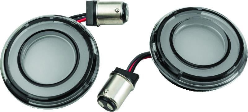 Kuryakyn Tracer LED Rear Turn Signal Inserts with Red/Red Smoke Lens for Harley Davidson Models