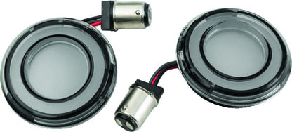 Kuryakyn Tracer LED Rear Turn Signal Inserts with Red/Red Smoke Lens for Harley Davidson Models
