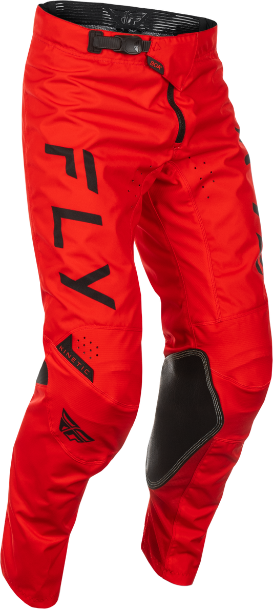 Fly Racing Kinetic Center Pants Red/Black Size 40 – Durable Ventilated Motorcycle Pants with Adjustable Fit
