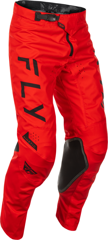 Fly Racing Kinetic Center Pants Red/Black Size 38 – Durable, Ventilated Motorcycle Pants with Adjustable Fit