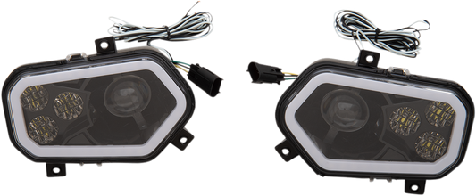 Moose Offroad LED Headlight for Polaris – Model 100-3373-PU, Black Finish