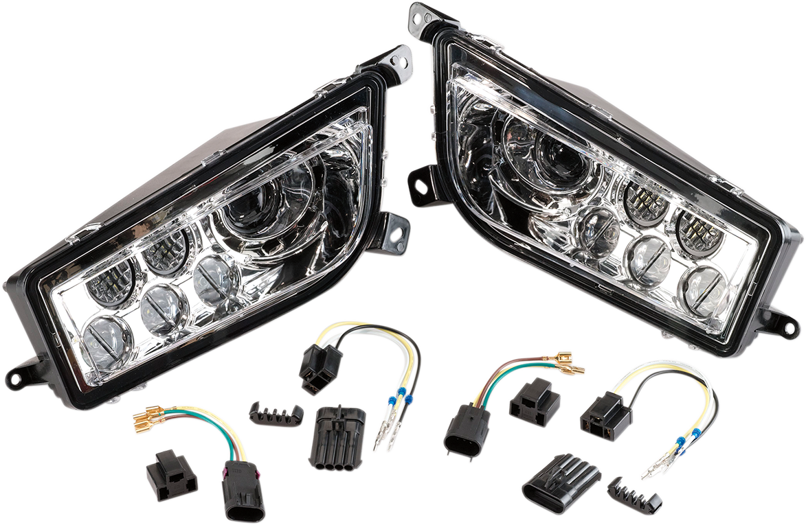 Moose Offroad LED Headlight for Polaris - Chrome (Part No. 100-3352-PU)