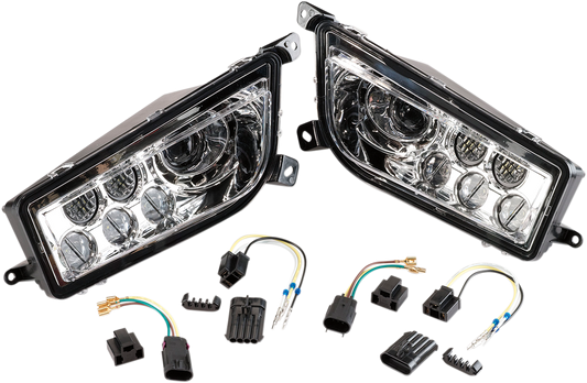 Moose Offroad LED Headlight for Polaris - Chrome (Part No. 100-3352-PU)