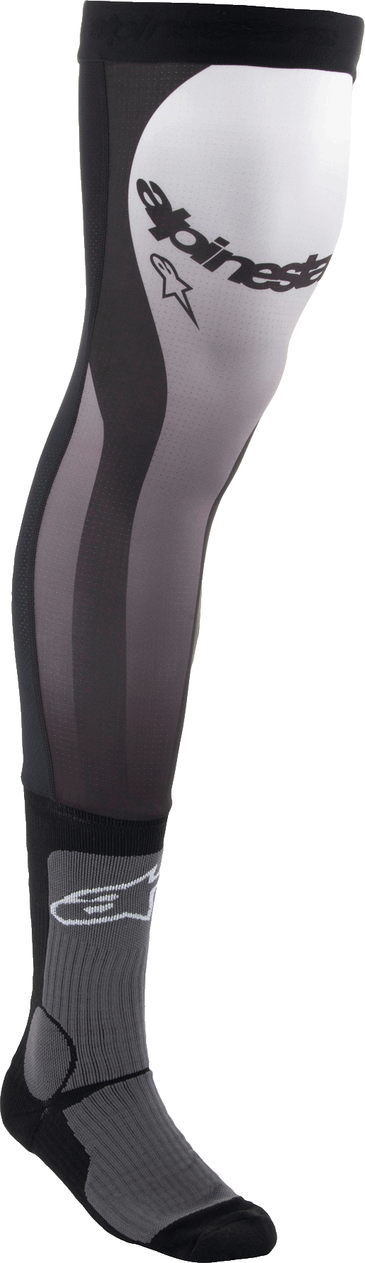 ALPINESTARS KNEE BRACE SOCKS BLACK/WHITE LG/XL