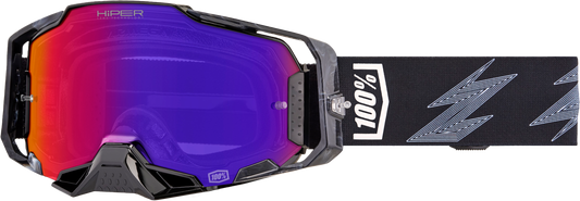 100-Percent Armega Hiper Goggle with Crenshaw Mirror Purple Lens – Impact-Resistant MX Goggles with Ultra HD Clarity