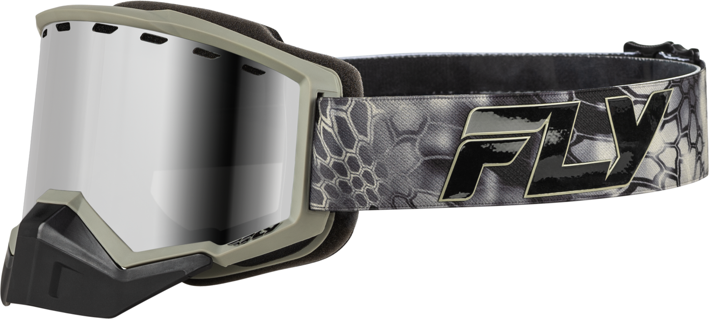 Fly Racing Focus Snow Goggle with Kryptek Pattern and Silver Mirror/Smoke Lens