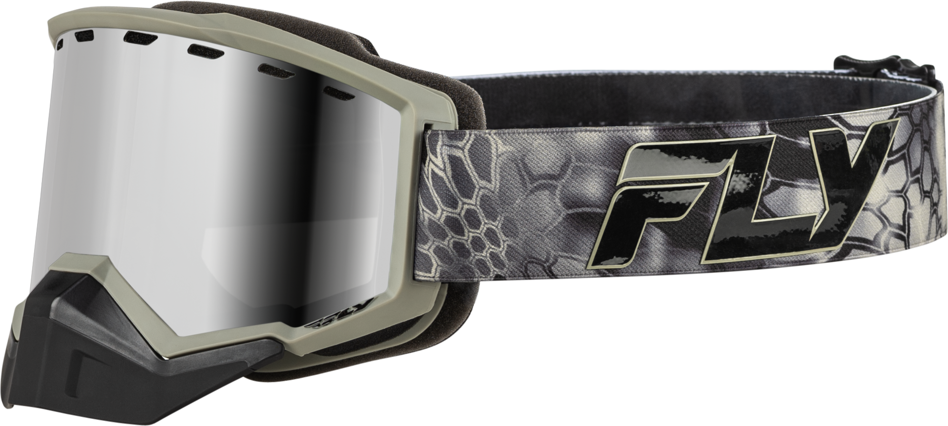Fly Racing Focus Snow Goggle with Kryptek Pattern and Silver Mirror/Smoke Lens
