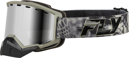 Fly Racing Focus Snow Goggle with Kryptek Pattern and Silver Mirror/Smoke Lens