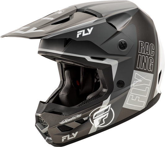 Fly Racing Adult Kinetic Rally Grey/Black/White Offroad Helmet SM