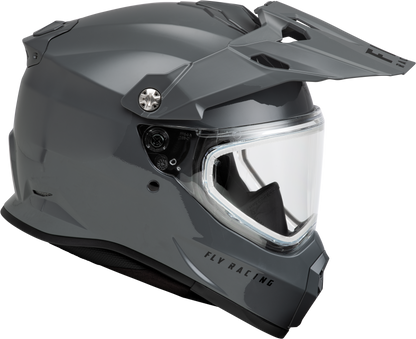 Fly Racing Trekker CW Solid Helmet with Dual Shield in Grey, Small