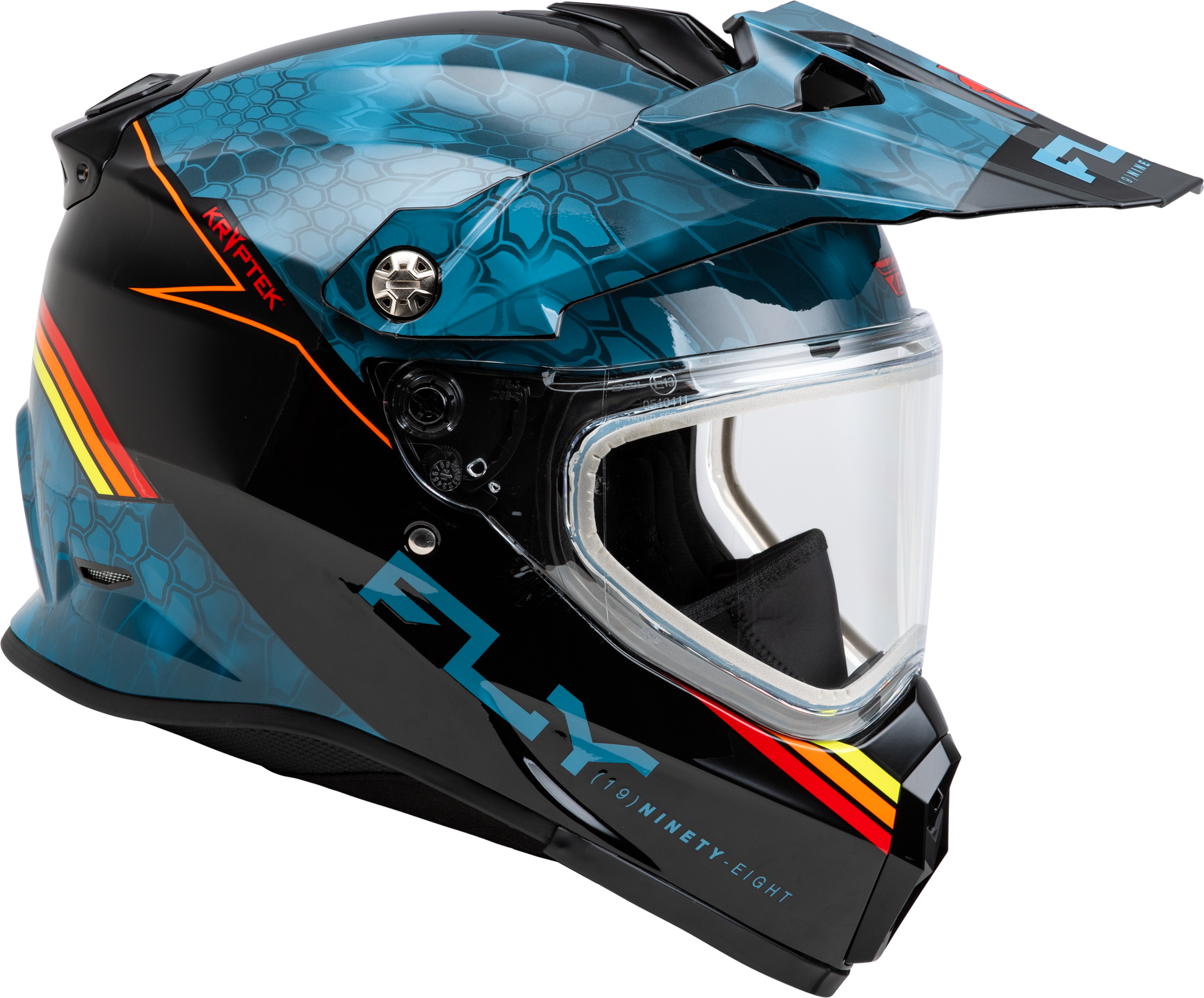 Fly Racing Trekker CW Conceal Helmet with Dual Shields in Slate, Black, and Red, Medium