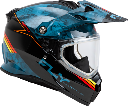 Fly Racing Trekker CW Conceal Helmet with Dual Shields in Slate, Black, and Red – Large