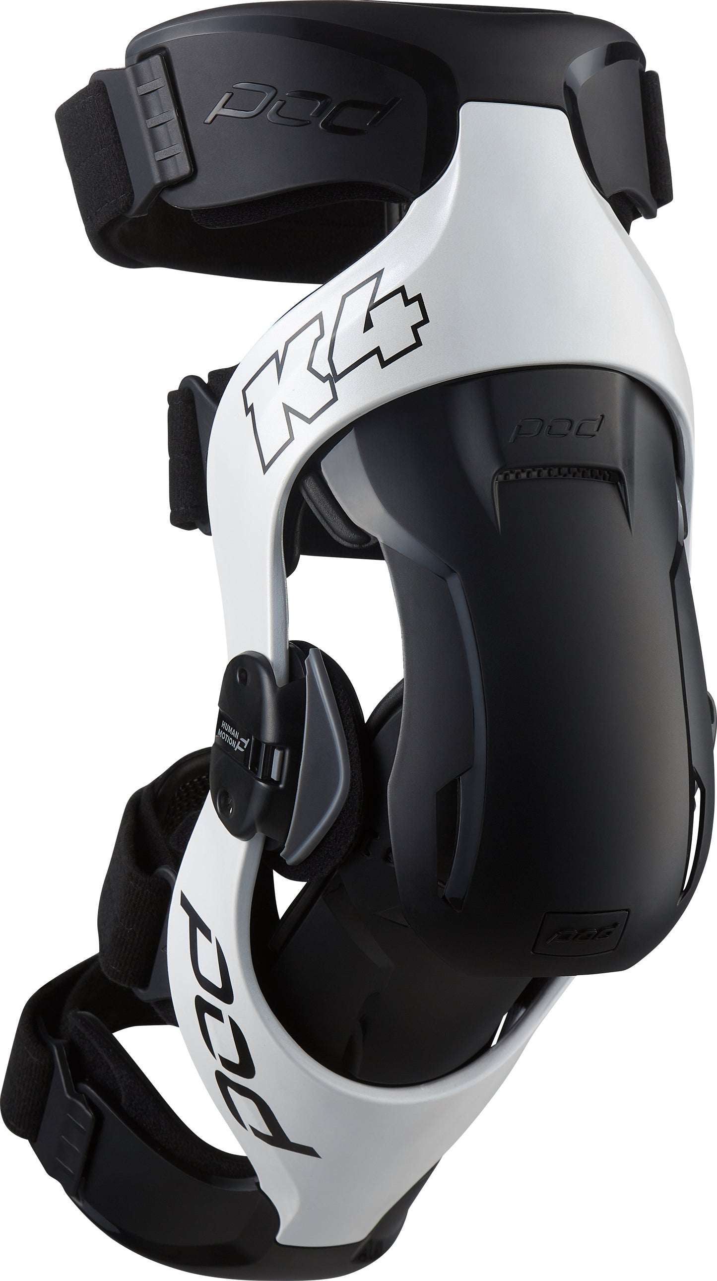 POD K4 V2.0 Knee Brace (Left) White/Black XL/2X – Impact-Modified Frame & Multi-Sport Protection