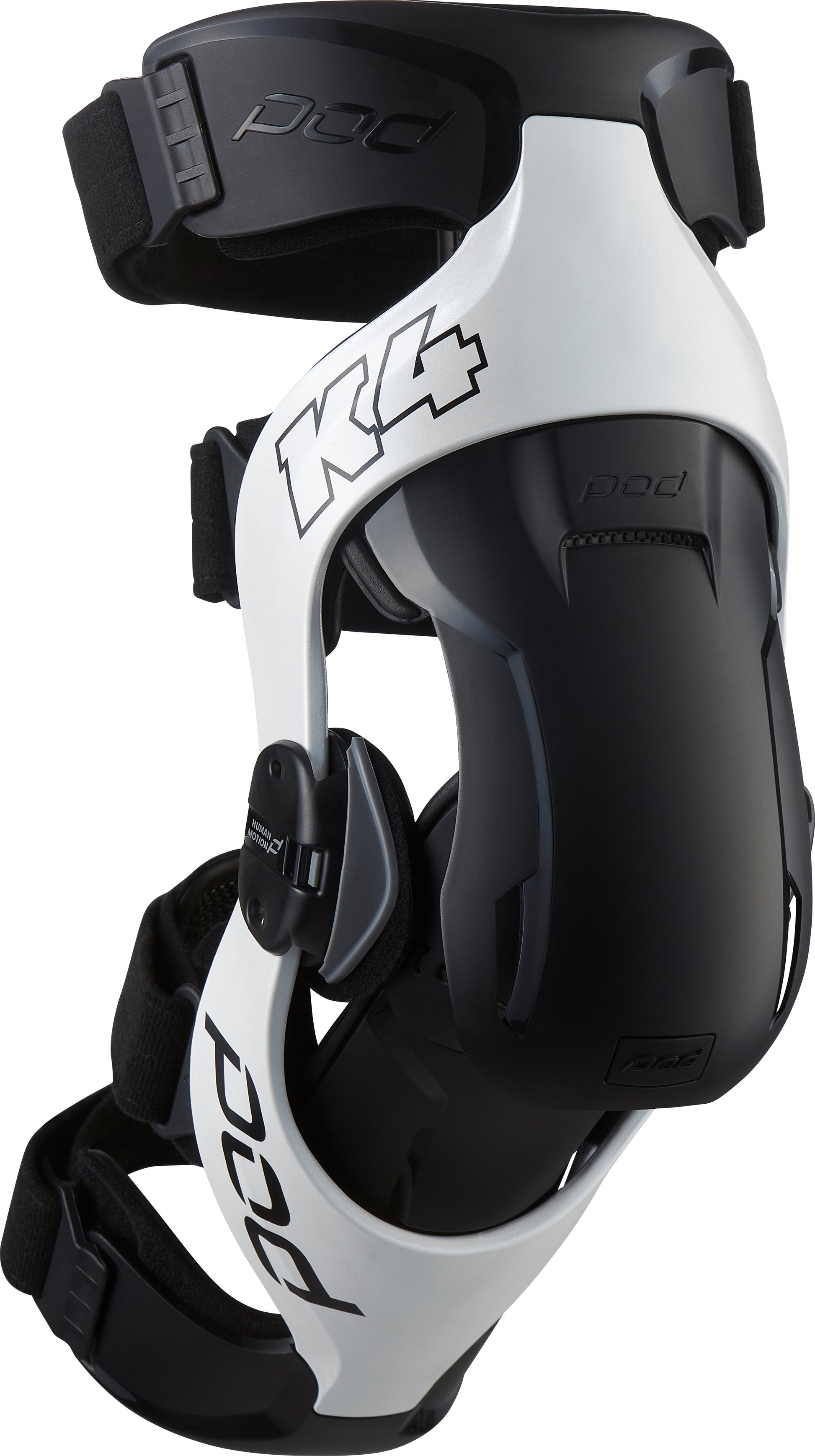 POD K4 V2.0 Knee Brace (Left) White/Black XL/2X – Impact-Modified Frame & Multi-Sport Protection