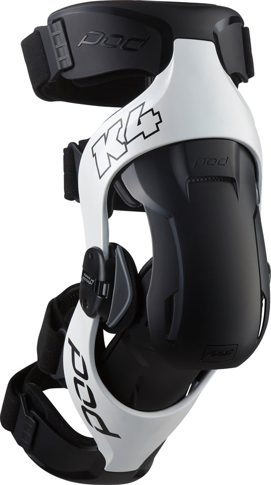 POD K4 V2.0 Knee Brace (Left) White/Black XL/2X – Impact-Modified Frame & Multi-Sport Protection