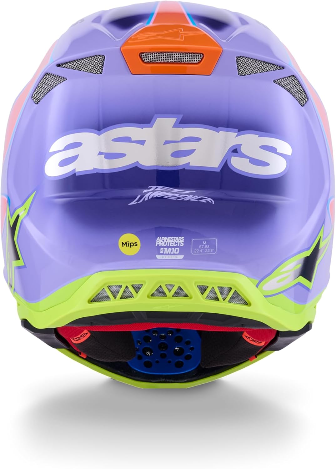 ALPINESTARS S-M10 JETT LAWRENCE R01 HELMET PURP/PNK FLUO/YLW FLUO GLS XS