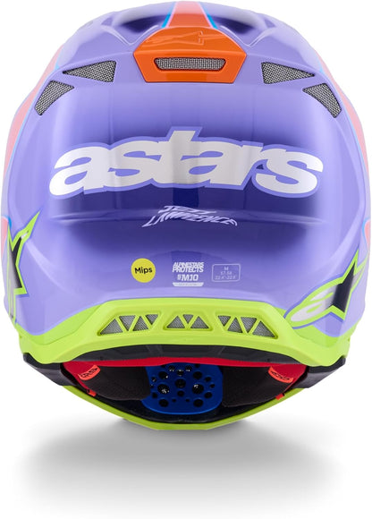ALPINESTARS S-M10 JETT LAWRENCE R01 HELMET PURP/PNK FLUO/YLW FLUO GLS XS