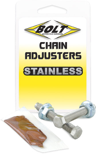 BOLT 2006-CH Stainless Steel Chain Adjuster Bolts for Yamaha and Honda Motorcycles