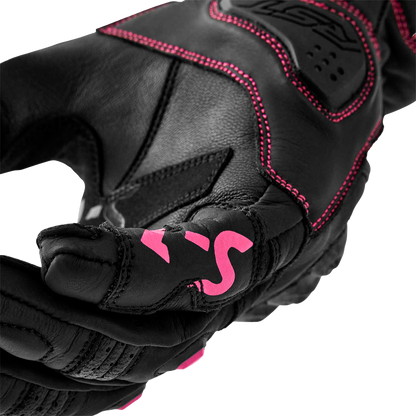 RST Women’s S1 Leather Glove Black and Pink, Large - Part Number 103653PNK-08