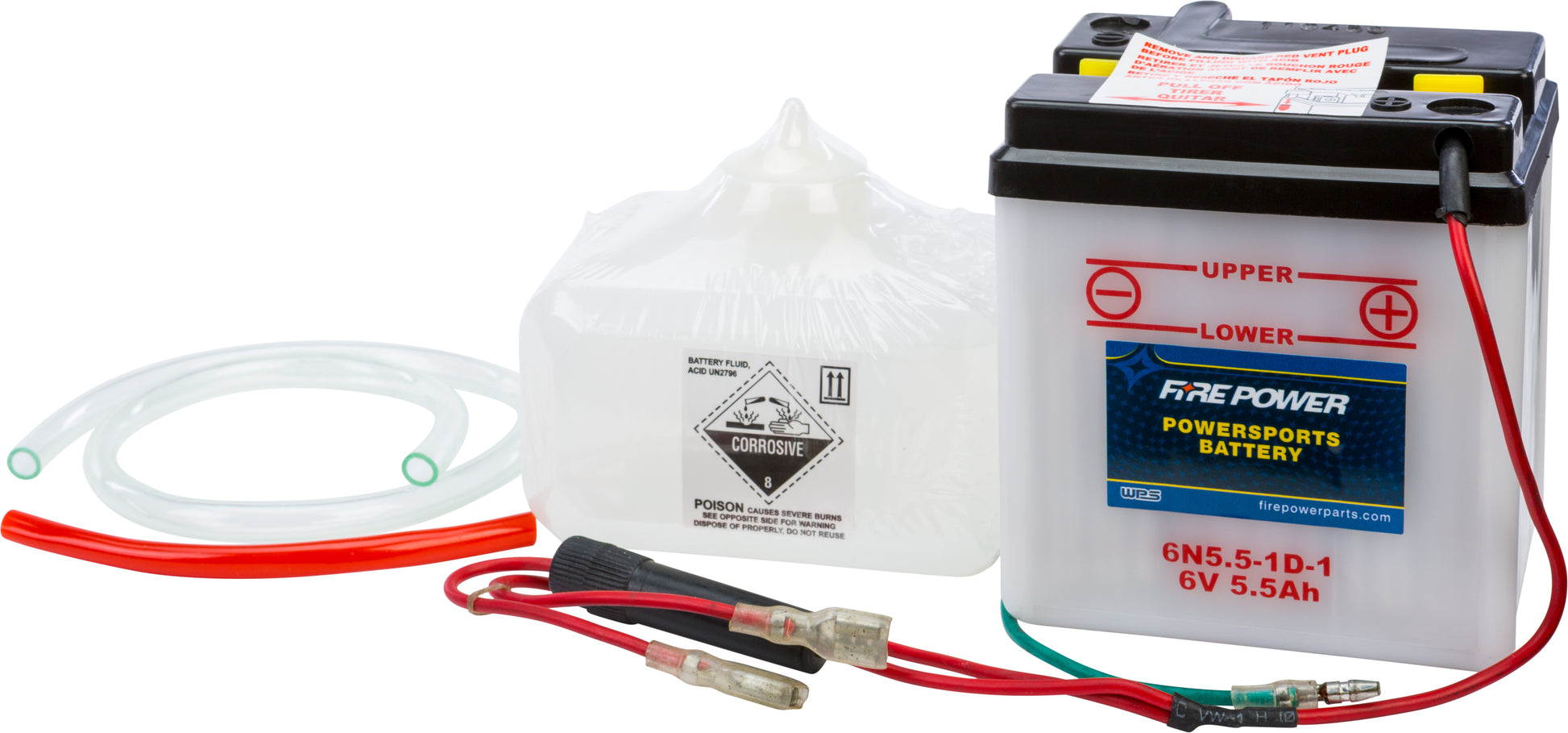 FIRE POWER 6N5.5-1D-1 6V Motorcycle Battery with Acid Pack for Honda CL70 (1969-1972)