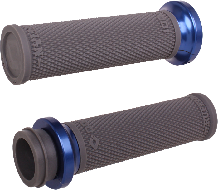 ODI Rufian Grips Tbw 1 inch Graphite/Blue - Performance V-Twin Motorcycle Handlebar Grips