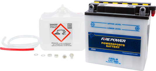 FIRE POWER CB9L-B Heavy Duty 12V Motorcycle Battery with Acid Pack for Honda Rebel 250