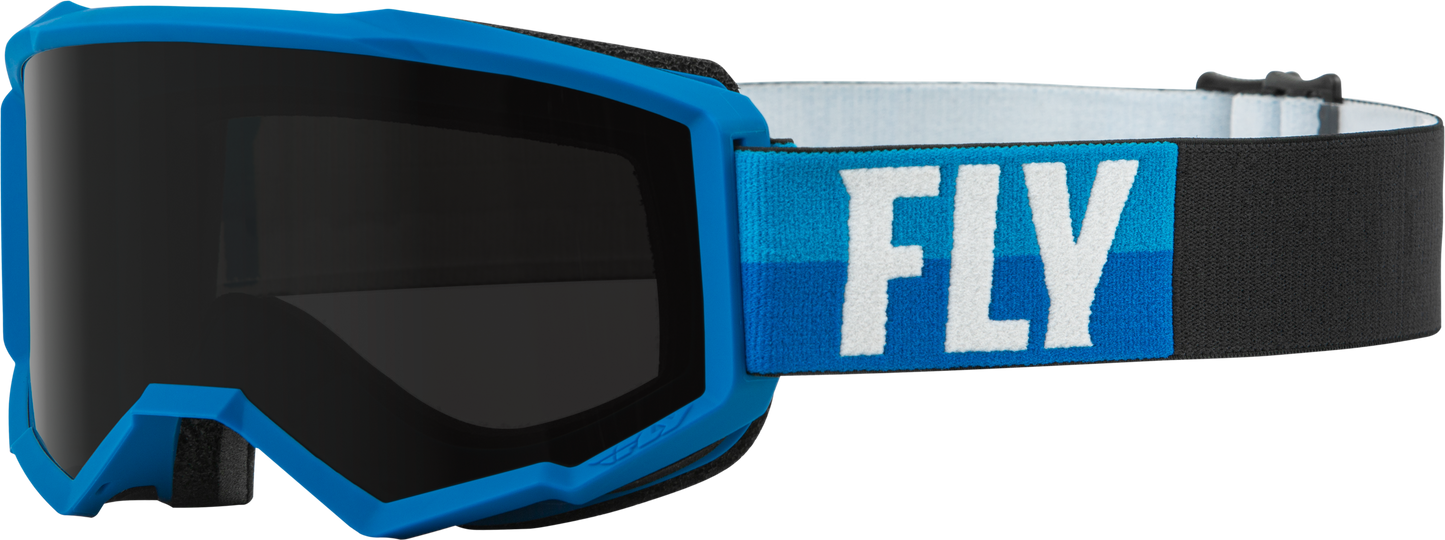 Fly Racing Zone W/C Goggle Blue/Black with Dark Smoke Hydrophobic Lens