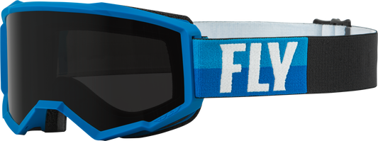 Fly Racing Zone W/C Goggle Blue/Black with Dark Smoke Hydrophobic Lens