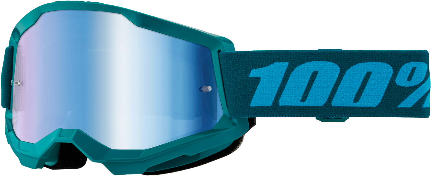 100 Percent Strata 2 Goggle with Blue Mirror Lens - Premium Performance Cycling Eyewear