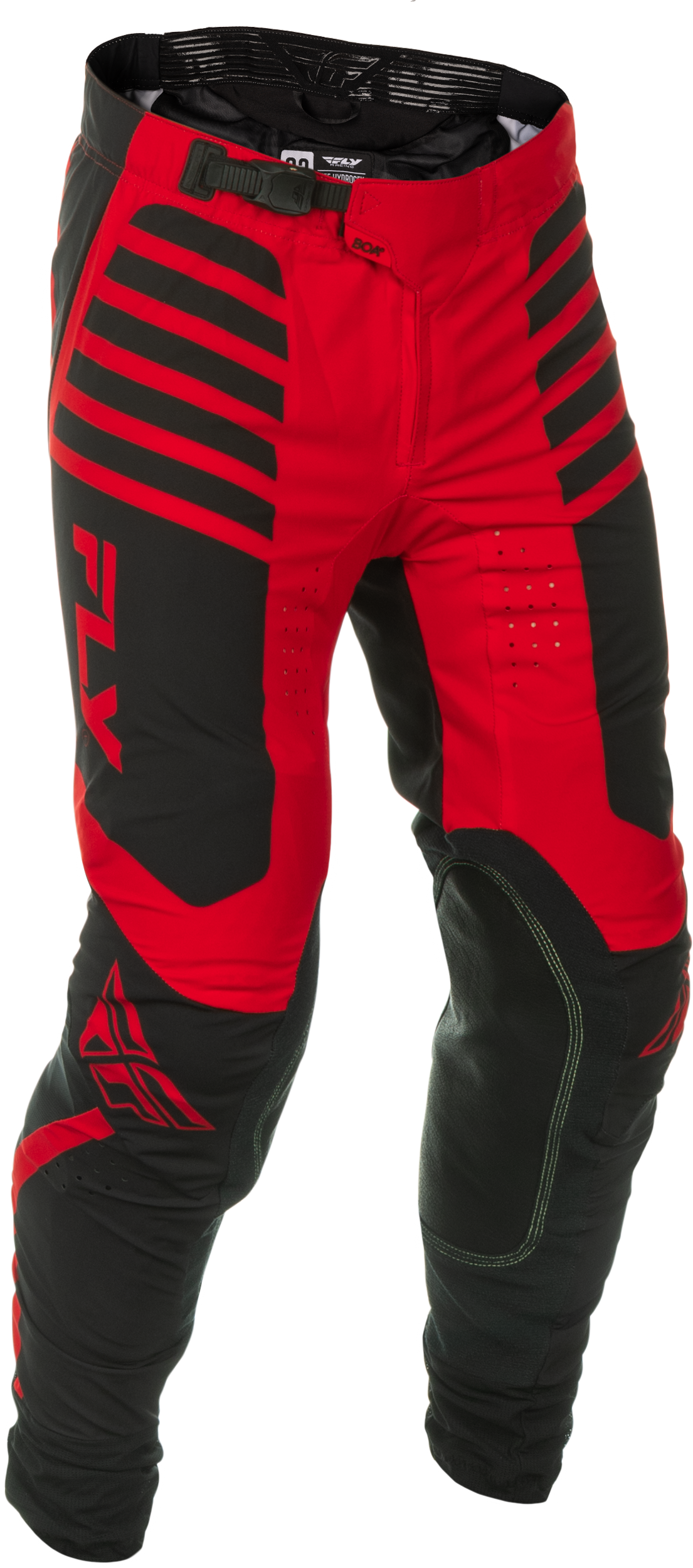 Fly Racing Lite Pants Black/Red Size 30 – Lightweight Motorcycle Riding Pants with Kevlar Heat Shields and Boa Fit System