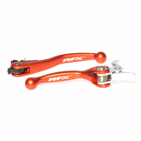 RFX FXFL 50200 55OR Flexible Brake Lever Set for KTM with Brembo/Magura - Orange