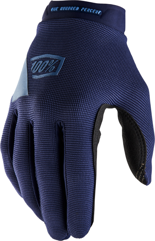 100% RIDECAMP Womens Motocross Gloves Navy Slate Blue XL
