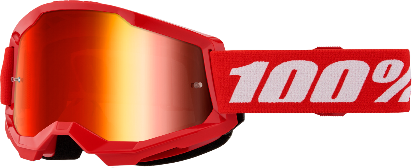 100-Percent Strata 2 Jr. Goggle with Red Mirror Lens – Youth Snow and BMX Eyewear