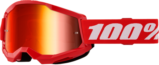 100-Percent Strata 2 Jr. Goggle with Red Mirror Lens – Youth Snow and BMX Eyewear