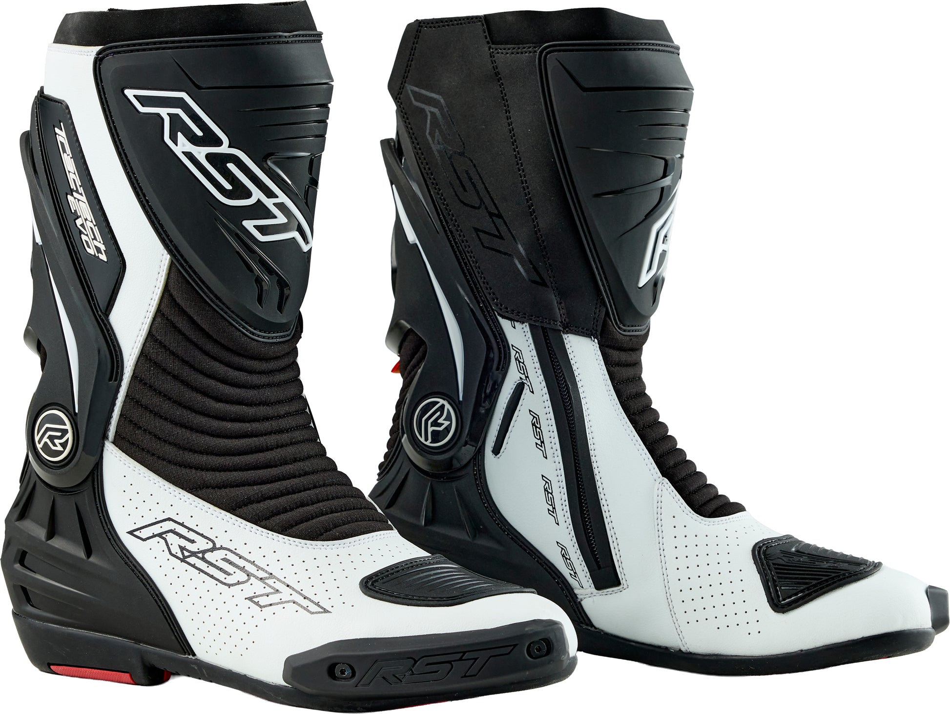 RST Tractech Evo D3o Motorcycle Boots - White and Black, Size 9