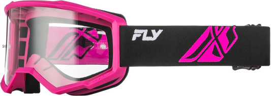 FLY RACING YOUTH FOCUS GOGGLE BLACK/PINK W/ CLEAR LENS'LENS