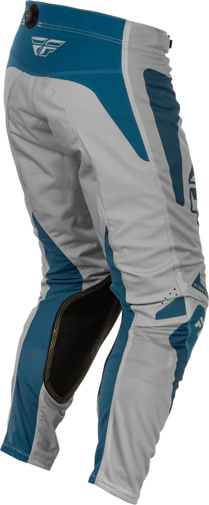 Fly Racing Kinetic Mesh Sym Pants Grey/Blue Size 28 – Lightweight Motorcycle Riding Gear with BOA® Fit System