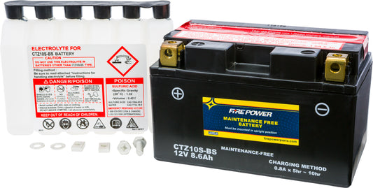 Fire Power CTZ10S-BS Maintenance Free Sealed Motorcycle and ATV Battery