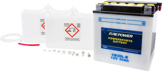 FIRE POWER CB30L-B Heavy Duty 12V Battery with Acid Pack for Polaris and Arctic Cat Vehicles