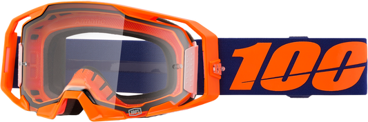 100 Percent Armatic Goggle Neon Orange Clear Lens with Quick-Release System