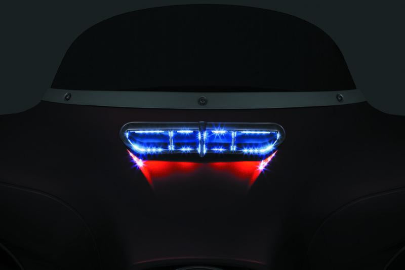 Kuryakyn Tracer LED Fairing Vent Accent for Harley-Davidson Touring Bikes - Chrome Finish with White LED Lighting