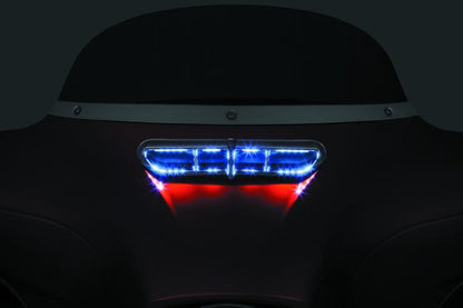 Kuryakyn Tracer LED Fairing Vent Accent for Harley-Davidson Touring Bikes - Chrome Finish with White LED Lighting